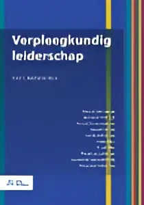 Blauw en goud gestreept boekcover met witte tekst voor verpleegkundig leiderschap door anita huis en erwin ista