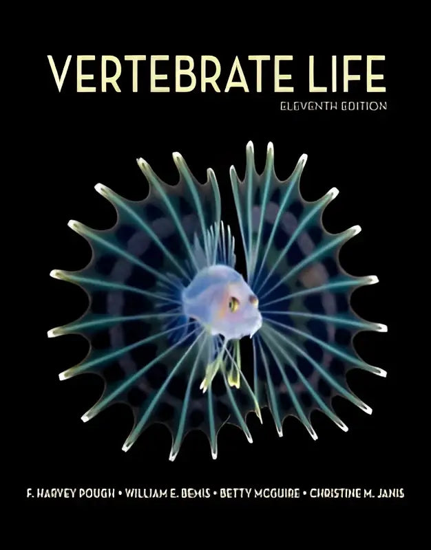 De cover van de elfde editie van het leerboek vertebrate life toont de anatomie van vertebraten voor studie