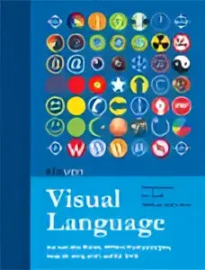 De cover van het boek visual language van laetitia smit en willem koetsenruijter toont een raster van kleurrijke cirkelvormige iconen