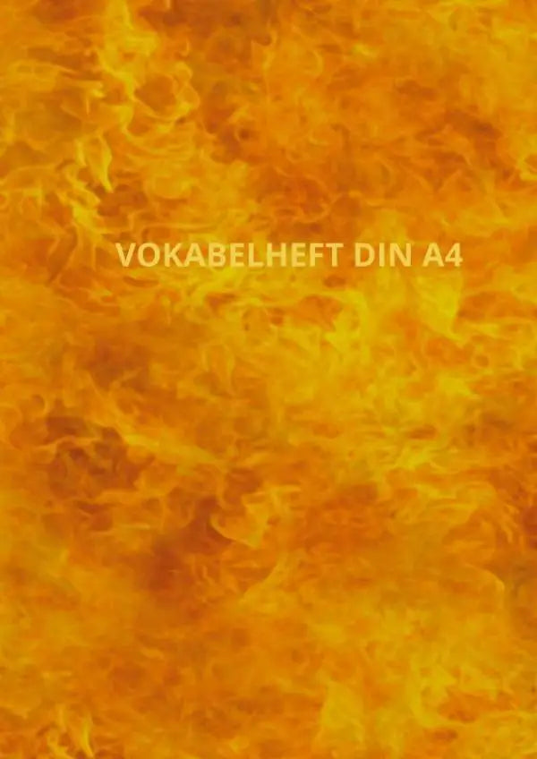 Vibrant oranje vlammenpatroon vokabelheft din a4 het perfecte heft zum vocabulaire oefenen voor school en studie