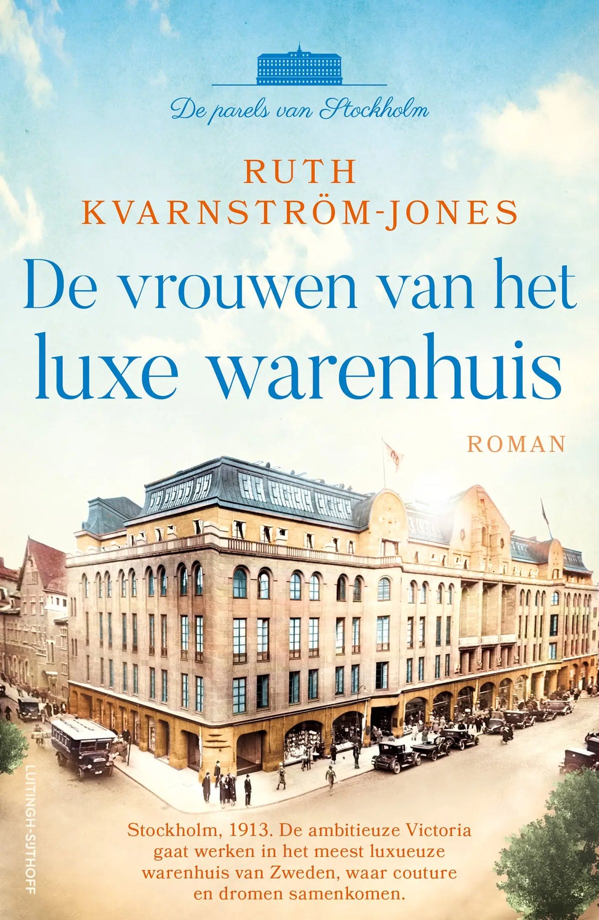 De vrouwen van het luxe warenhuis toont de vintage coverillustratie van het luxe warenhuis in stockholm 1913 door ruth kvarnström-jones