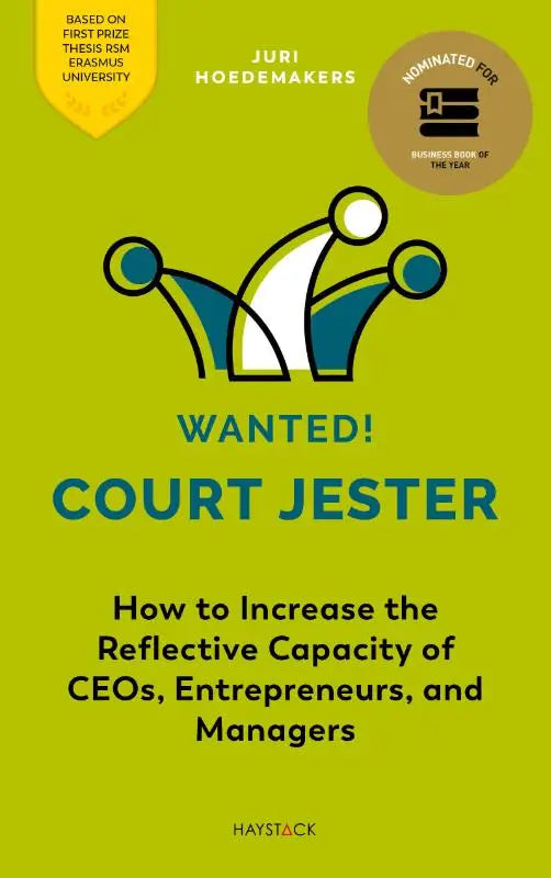 Vibrant lime green boekcover met gestileerde nar kroontje voor wanted court jester over hoe te increase de reflective capacity