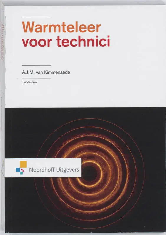 White and black hardcover book titled warmteleer voor technici by a.j.m. focused on technical heat theory