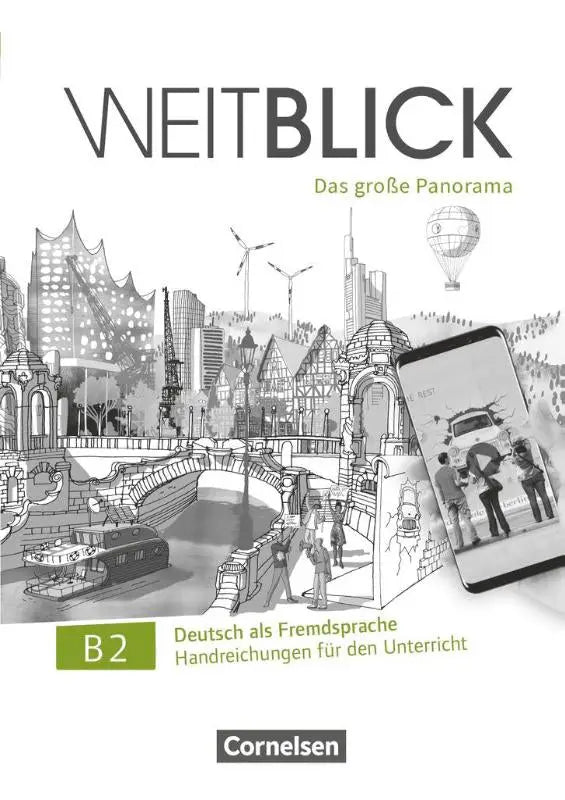Zwart-wit geïllustreerde handreichung für weitblick das große panorama b2 niveau door cornelsen voor onderwijsgebruik