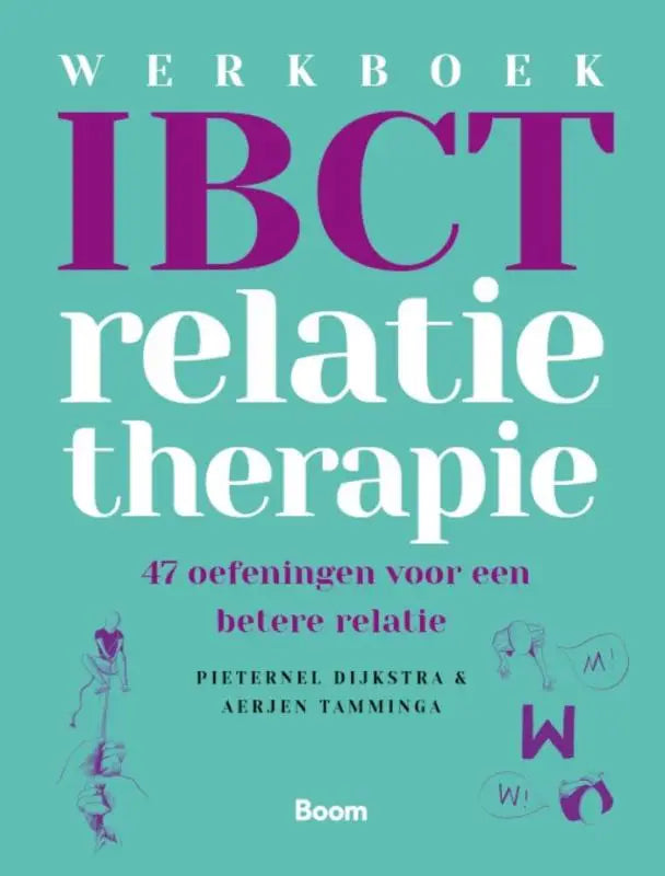 Teal kleurig werkboek ibct relatietherapie met paarse en witte tekst 47 oefeningen voor een betere relatie door pieter nel etc