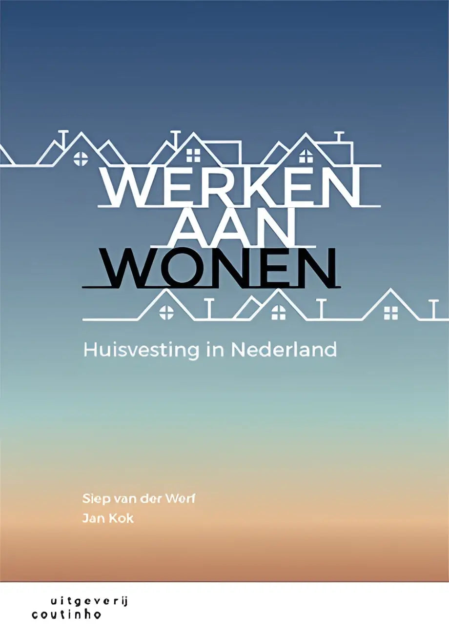 Boekcover Werken aan wonen met gradiënt blauw-oranje achtergrond