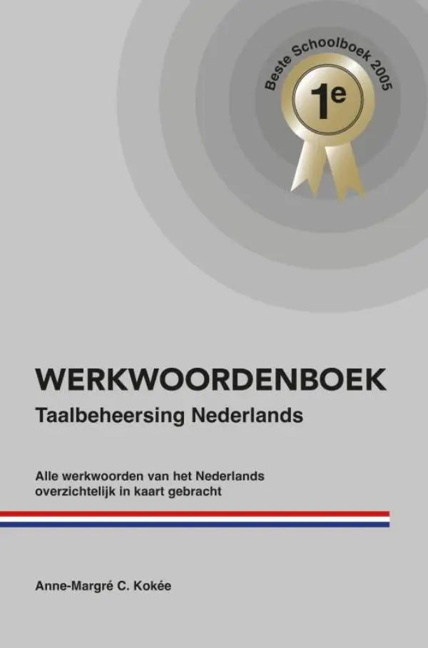 Grijs boekwerkwoordenboek met de subtitel taalbeheersing nederlands en een gouden prijszegel beste schoolboek 2005