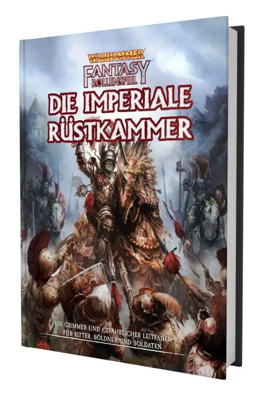 Warhammer fantasy roleplay regelboek die imperiale rüstkammer met gedetailleerde illustratie van bewapende krijgers