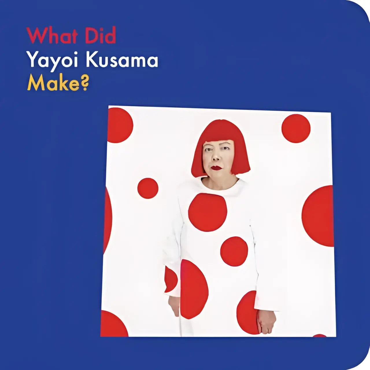 Een witte jurk met gedurfde rode stippen gedragen door yayoi kusama in what did yayoi kusama make