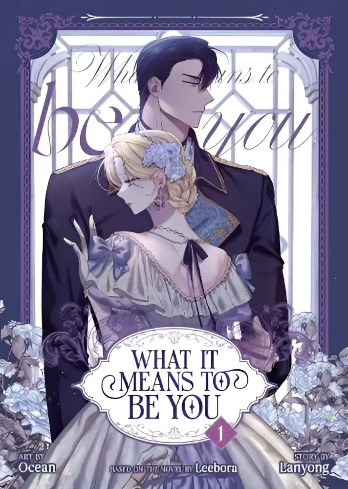De cover van het manga what it means to be you volume 1 toont een getekend stel in vintage kleding tegen een decoratieve achtergrond
