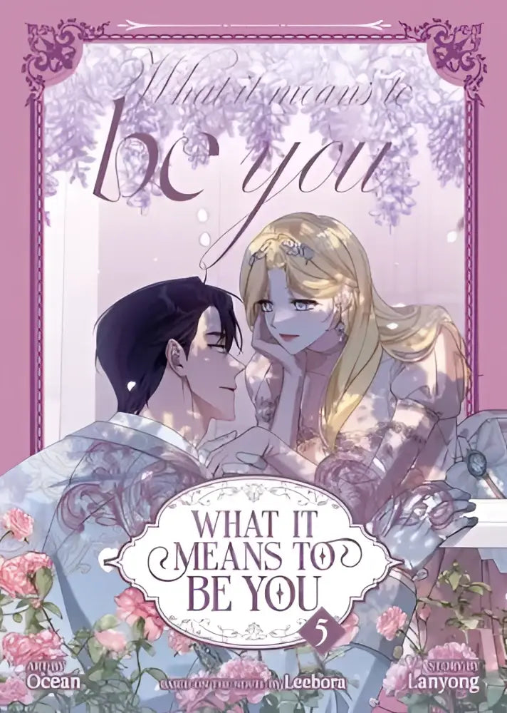 De cover van manga what it means to be you vol 5 toont twee personages in traditionele kleding met pastelroze en lavendel kleuren