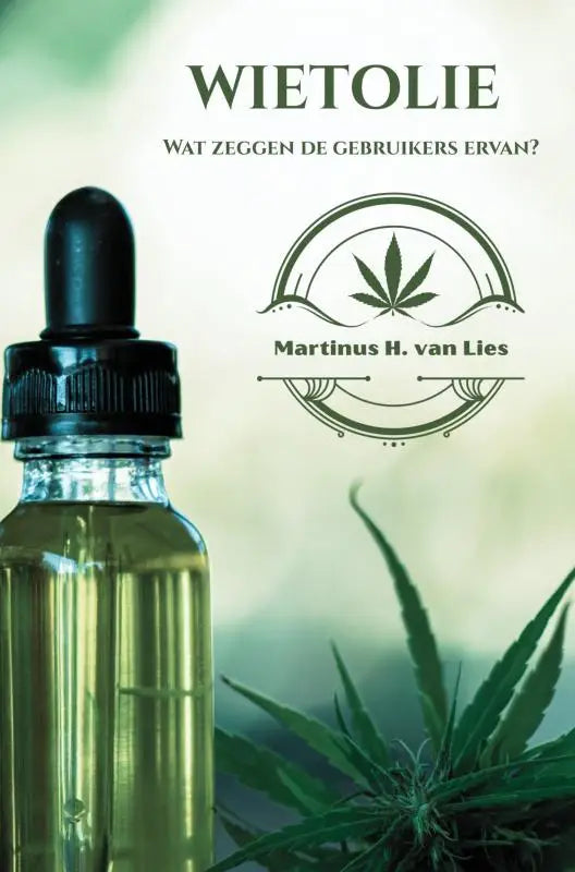Een heldere glazen druppelfles met zwarte stopper gevuld met groengele wietolie gebruikerservaringen