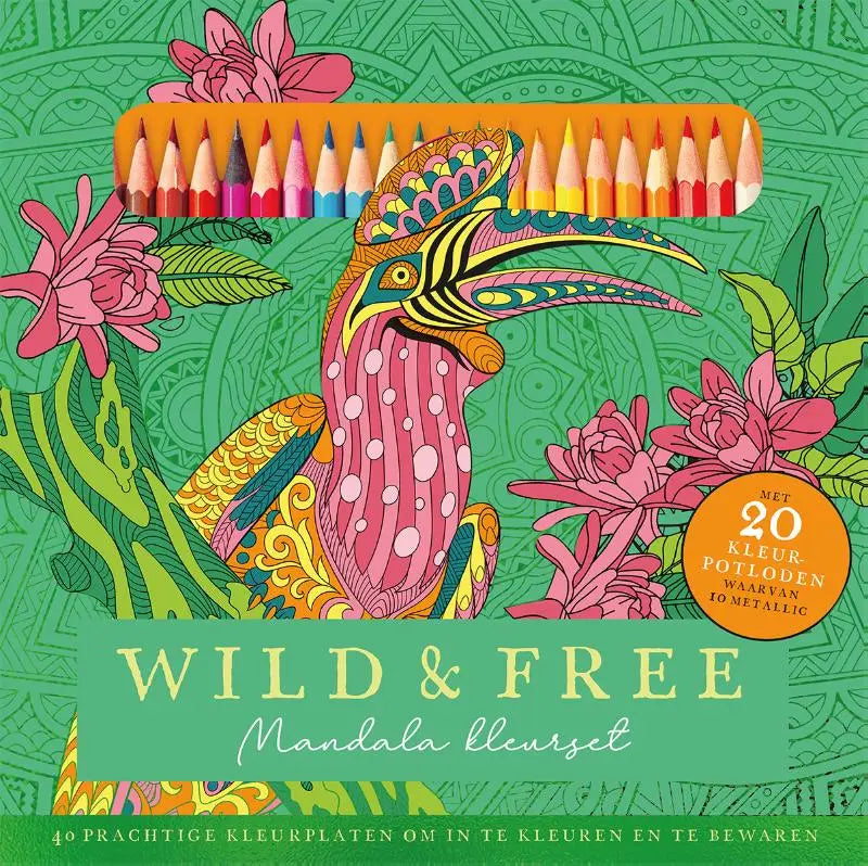 Wild & free Mandala kleurset - 40 prachtige kleurplaten om in te kleuren en te bewaren