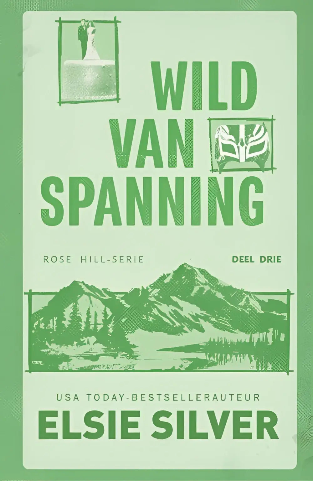 Groene geïllustreerde omslag van wild van spanning door elsie silver een spicy small-town romance boek