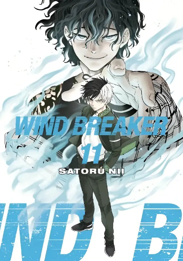 De cover van wind breaker volume 11 door satoru nii met twee personages en dynamische blauwe energie effecten