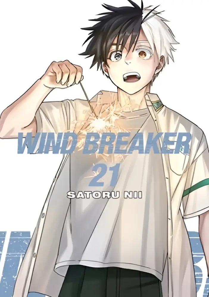 De cover van wind breaker volume 21 door satoru nii toont een animefiguur met zwart-wit stekelig haar en een lichtbeige shirt