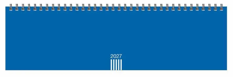 Wochenquerplaner, blau 2027 - Praktischer Tischquerkalender zum Umklappen. Zeitloser Spiral-Kalender 2027 fürs Büro. Wochenplaner für den Schreibtisch.