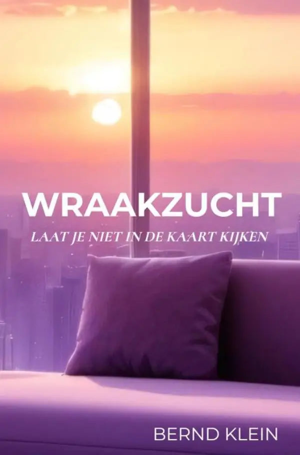 Paarse kussen rustend op een bank in het product wraakzucht laat je niet in de kaart kijken