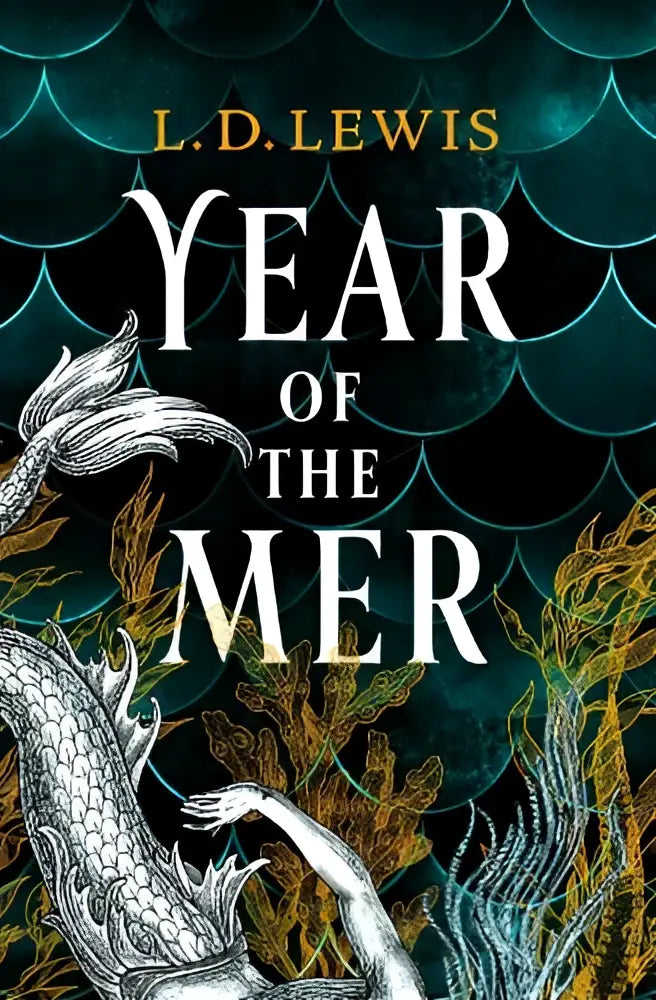De boekcover van year of the mer door l.d. uit de mer duology presenteert een fantasyroman met maritieme elementen
