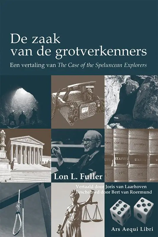 De zaak van de grotverkenners boekcover met donker teal achtergrond en sepia beelden voor burgerlijk recht ars aequi