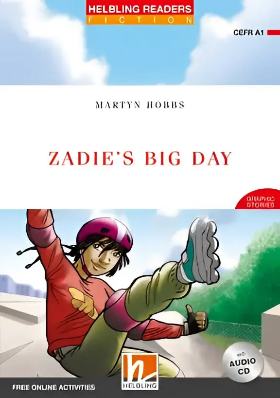 Zadie’s Big Day kinderboek met kleurrijke cover van meisje in sportkleding en roze helm