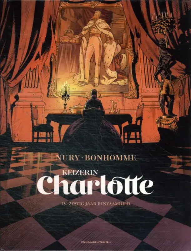 De omslag van de graphic novel keizerin charlotte door fabien nury in warme oranje en zwarte tinten zestig jaar eenzaamheid