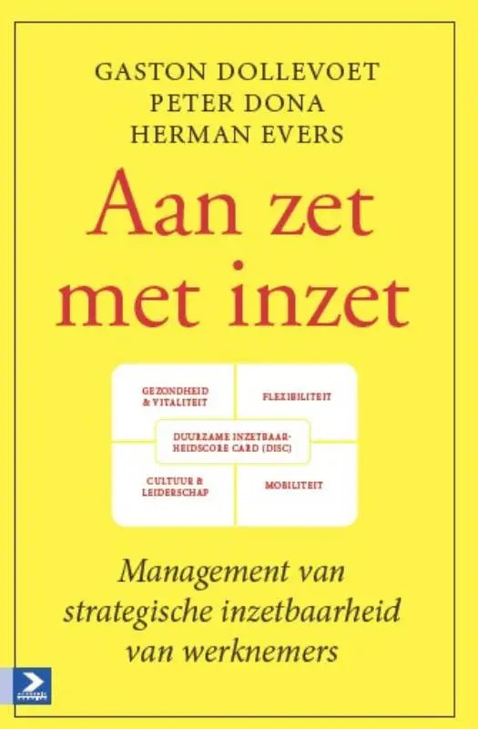 Bright yellow book cover of aan zet met inzet by gaston dollevoet peter dona and herman evers