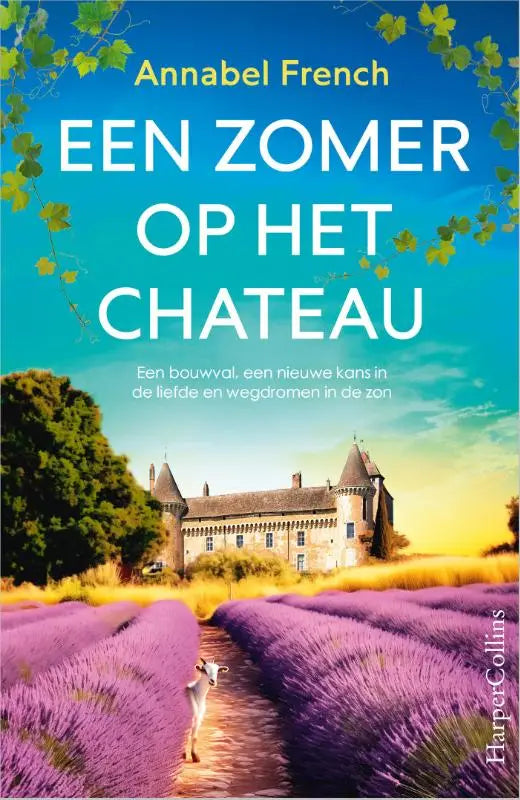 De boekcover toont een stenen chateau tussen paarse lavendelvelden die een nieuwe kans symboliseren