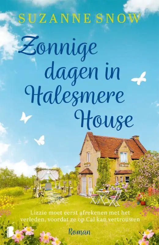 Een charmante illustratie van zonnige dagen bij halesmere house met een klimop bedekt huis in het lake district