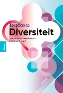 De voorkant van zorgbasics diversiteit met het woord diversiteit in zwarte letters op een roze en blauwe achtergrond door andrea kuckert-wöstheinrich en marjan stomph