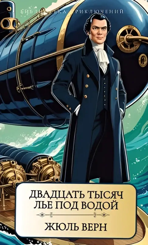 Een man draagt een donkerblauwe dubbelgeknoopte jas met gouden knopen voor een blauwe stoomboot